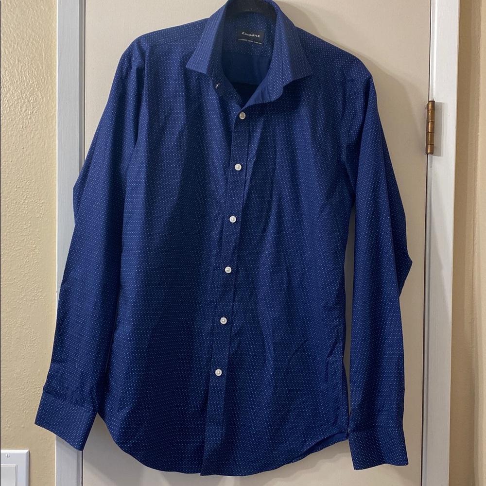 Men's Polka Dot Button Down Shirt - Blue